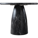  Color_Black -- Meridian Round Cosenza Dining Table with Concrete Top and Pedestal Base IMAGE 4