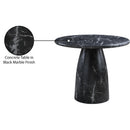 Color_Black -- Meridian Round Cosenza Dining Table with Concrete Top and Pedestal Base IMAGE 8