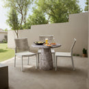  Color_Brown -- Cosenza 36" Brown Marble Finish Concrete Indoor / Outdoor Dining Table IMAGE 2