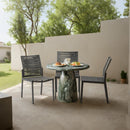  Color_Green -- Cosenza 36" Green Marble Finish Concrete Indoor / Outdoor Dining Table IMAGE 2