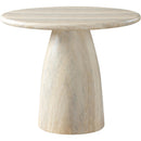  Color_Travertine -- Cosenza 36" Natural Travertine Finish Concrete Indoor / Outdoor Dining Table IMAGE 5