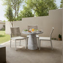 Meridian Cosenza White 36" Marble Finish Concrete Dining Table IMAGE 2