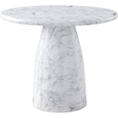  Color_White -- Cosenza 36" White Marble Finish Concrete Indoor / Outdoor Dining Table IMAGE 5