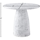  Color_White -- Cosenza 36" White Marble Finish Concrete Indoor / Outdoor Dining Table IMAGE 7