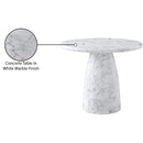  Color_White -- Cosenza 36" White Marble Finish Concrete Indoor / Outdoor Dining Table IMAGE 8