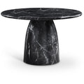  Color_Black -- Meridian Round Cosenza Dining Table with Concrete Top and Pedestal Base IMAGE 1