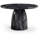  Color_Black -- Meridian Round Cosenza Dining Table with Concrete Top and Pedestal Base IMAGE 1