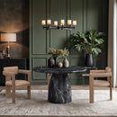  Color_Black -- Meridian Round Cosenza Dining Table with Concrete Top and Pedestal Base IMAGE 2