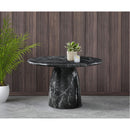  Color_Black -- Meridian Round Cosenza Dining Table with Concrete Top and Pedestal Base IMAGE 3