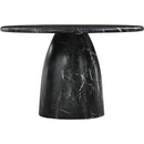  Color_Black -- Meridian Round Cosenza Dining Table with Concrete Top and Pedestal Base IMAGE 4