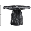  Color_Black -- Meridian Round Cosenza Dining Table with Concrete Top and Pedestal Base IMAGE 6