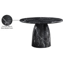  Color_Black -- Meridian Round Cosenza Dining Table with Concrete Top and Pedestal Base IMAGE 7