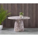  Color_Brown -- Cosenza 48.5" Brown Marble Finish Concrete Indoor / Outdoor Dining Table IMAGE 3