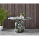  Color_Green -- Cosenza 48.5" Green Marble Finish Concrete Indoor / Outdoor Dining Table IMAGE 3