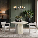  Color_Travertine -- Cosenza 48.5" Natural Travertine Finish Concrete Indoor / Outdoor Dining Table IMAGE 2