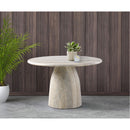  Color_Travertine -- Cosenza 48.5" Natural Travertine Finish Concrete Indoor / Outdoor Dining Table IMAGE 3