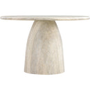  Color_Travertine -- Cosenza 48.5" Natural Travertine Finish Concrete Indoor / Outdoor Dining Table IMAGE 4