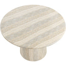  Color_Travertine -- Cosenza 48.5" Natural Travertine Finish Concrete Indoor / Outdoor Dining Table IMAGE 5