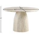 Meridian Cosenza Travertine 48.5" Travertine Finish Concrete Dining Table IMAGE 6