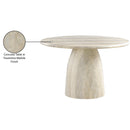  Color_Travertine -- Cosenza 48.5" Natural Travertine Finish Concrete Indoor / Outdoor Dining Table IMAGE 7