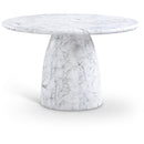  Color_White -- Cosenza 48.5" White Marble Finish Concrete Indoor / Outdoor Dining Table IMAGE 1