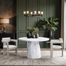  Color_White -- Cosenza 48.5" White Marble Finish Concrete Indoor / Outdoor Dining Table IMAGE 2