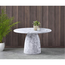  Color_White -- Cosenza 48.5" White Marble Finish Concrete Indoor / Outdoor Dining Table IMAGE 3