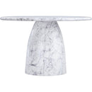  Color_White -- Cosenza 48.5" White Marble Finish Concrete Indoor / Outdoor Dining Table IMAGE 4