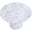  Color_White -- Cosenza 48.5" White Marble Finish Concrete Indoor / Outdoor Dining Table IMAGE 5