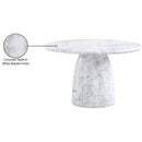  Color_White -- Cosenza 48.5" White Marble Finish Concrete Indoor / Outdoor Dining Table IMAGE 7