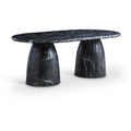  Color_Black -- Meridian Oval Cosenza Dining Table with Concrete Top and Pedestal Base IMAGE 1