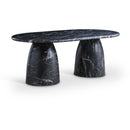  Color_Black -- Meridian Oval Cosenza Dining Table with Concrete Top and Pedestal Base IMAGE 1