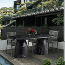  Color_Black -- Meridian Oval Cosenza Dining Table with Concrete Top and Pedestal Base IMAGE 2