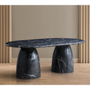  Color_Black -- Meridian Oval Cosenza Dining Table with Concrete Top and Pedestal Base IMAGE 3