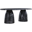  Color_Black -- Meridian Oval Cosenza Dining Table with Concrete Top and Pedestal Base IMAGE 4
