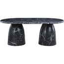 Color_Black -- Meridian Oval Cosenza Dining Table with Concrete Top and Pedestal Base IMAGE 5