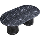  Color_Black -- Meridian Oval Cosenza Dining Table with Concrete Top and Pedestal Base IMAGE 6