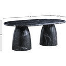  Color_Black -- Meridian Oval Cosenza Dining Table with Concrete Top and Pedestal Base IMAGE 7