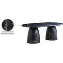  Color_Black -- Meridian Oval Cosenza Dining Table with Concrete Top and Pedestal Base IMAGE 8