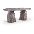  Color_Brown -- Cosenza 78" Brown Marble Finish Concrete Indoor / Outdoor Dining Table IMAGE 1