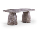  Color_Brown -- Cosenza 78" Brown Marble Finish Concrete Indoor / Outdoor Dining Table IMAGE 1