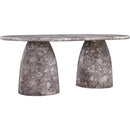  Color_Brown -- Cosenza 78" Brown Marble Finish Concrete Indoor / Outdoor Dining Table IMAGE 4