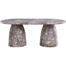  Color_Brown -- Cosenza 78" Brown Marble Finish Concrete Indoor / Outdoor Dining Table IMAGE 5