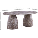  Color_Brown -- Cosenza 78" Brown Marble Finish Concrete Indoor / Outdoor Dining Table IMAGE 7