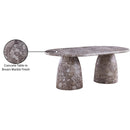  Color_Brown -- Cosenza 78" Brown Marble Finish Concrete Indoor / Outdoor Dining Table IMAGE 8