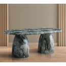  Color_Green -- Cosenza 78" Green Marble Finish Concrete Indoor / Outdoor Dining Table IMAGE 3