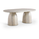  Color_Travertine -- Cosenza 78" Natural Travertine Finish Concrete Indoor / Outdoor Dining Table IMAGE 1