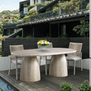  Color_Travertine -- Cosenza 78" Natural Travertine Finish Concrete Indoor / Outdoor Dining Table IMAGE 2