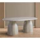  Color_Travertine -- Cosenza 78" Natural Travertine Finish Concrete Indoor / Outdoor Dining Table IMAGE 3