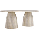  Color_Travertine -- Cosenza 78" Natural Travertine Finish Concrete Indoor / Outdoor Dining Table IMAGE 4